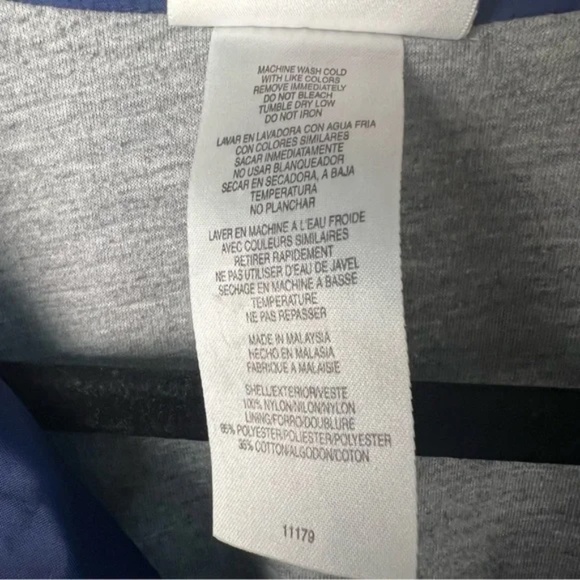 Vintage Adidas Windbreaker Jacket Blue Large 3-Stripes Logo Full Zip Retro Y2K - Picture 4 of 7